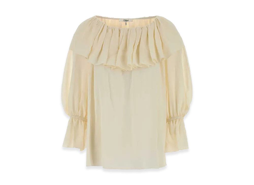 Chloe Women's Silk Blouse "White"