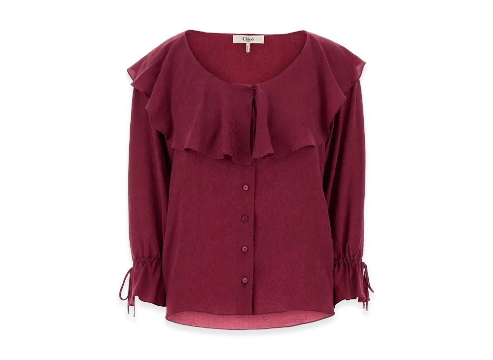 Chloe Women's Tyrian Silk Blouse "Purple"
