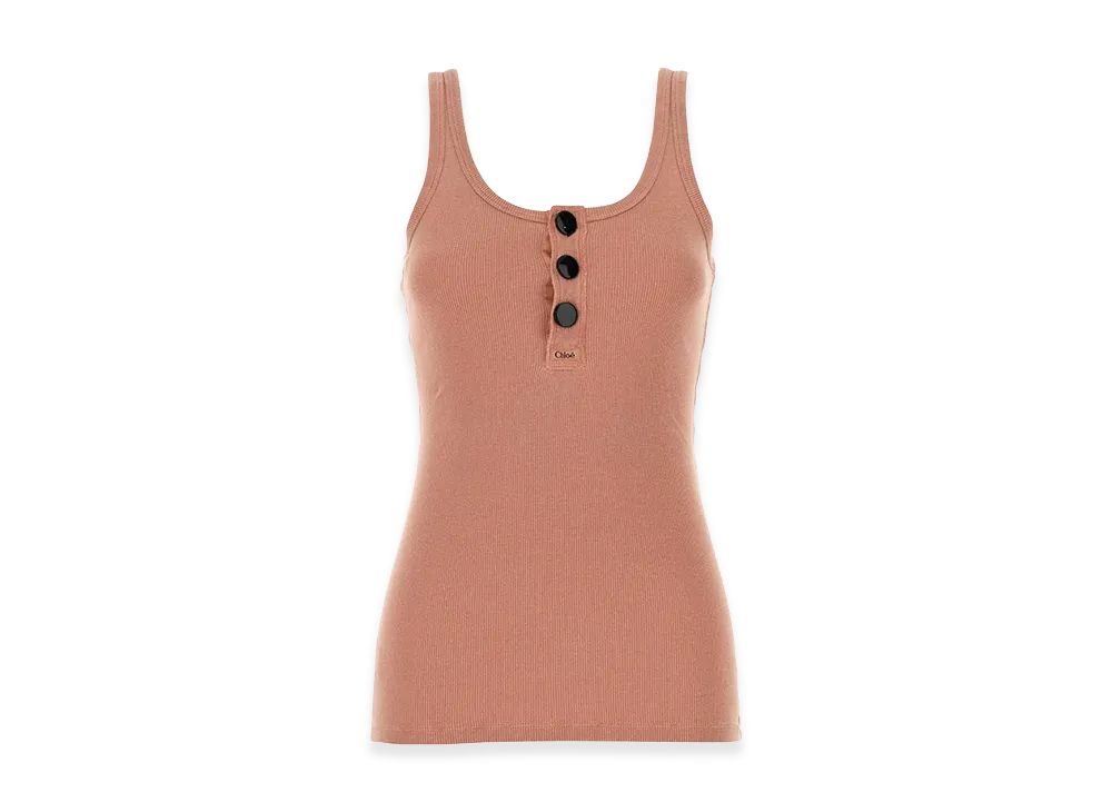 Chloe Women's Dark Cotton Tank Top "Pink"