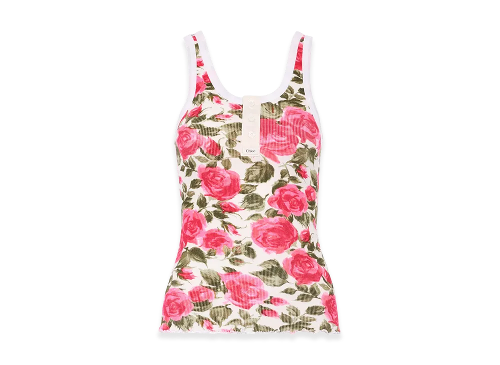 Chloe Women's Stretch Cotton Top With Floral Print "Multicolor"
