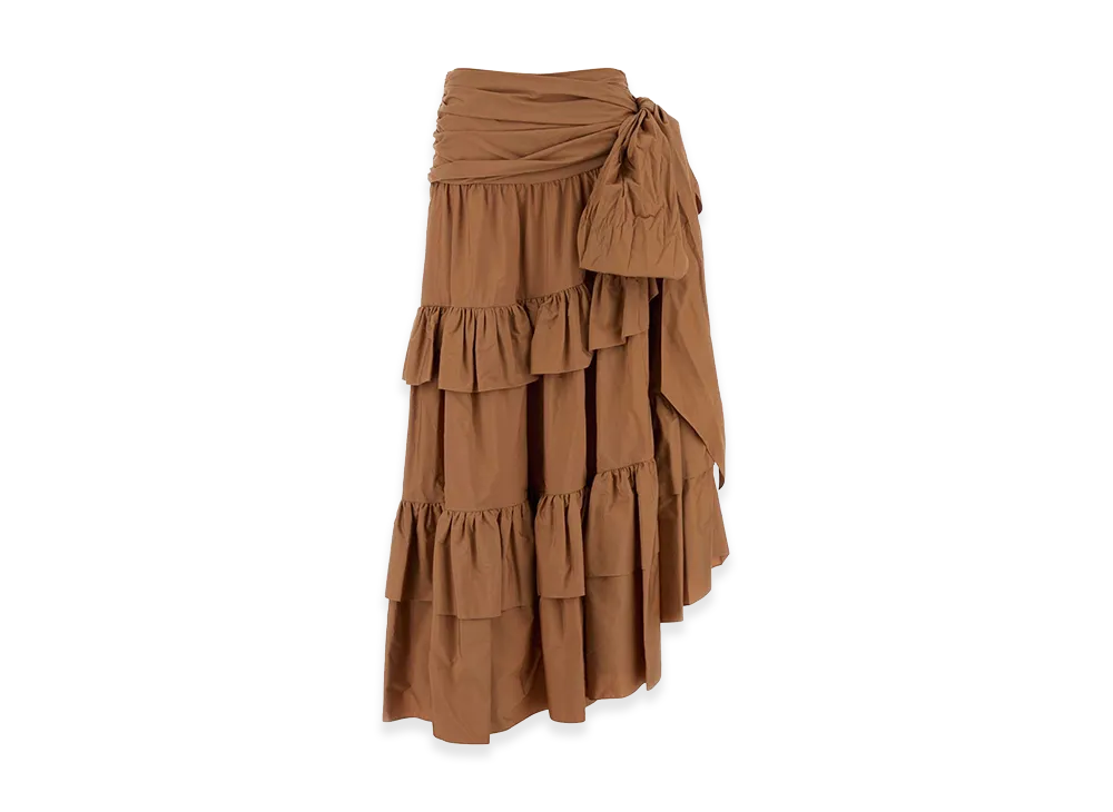 Chloe Women's Flounces Volant Skirt "Brown"