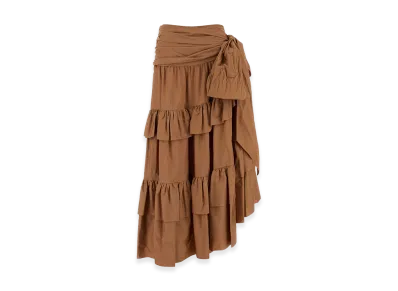 Chloe Women's Flounces Volant Skirt "Brown"