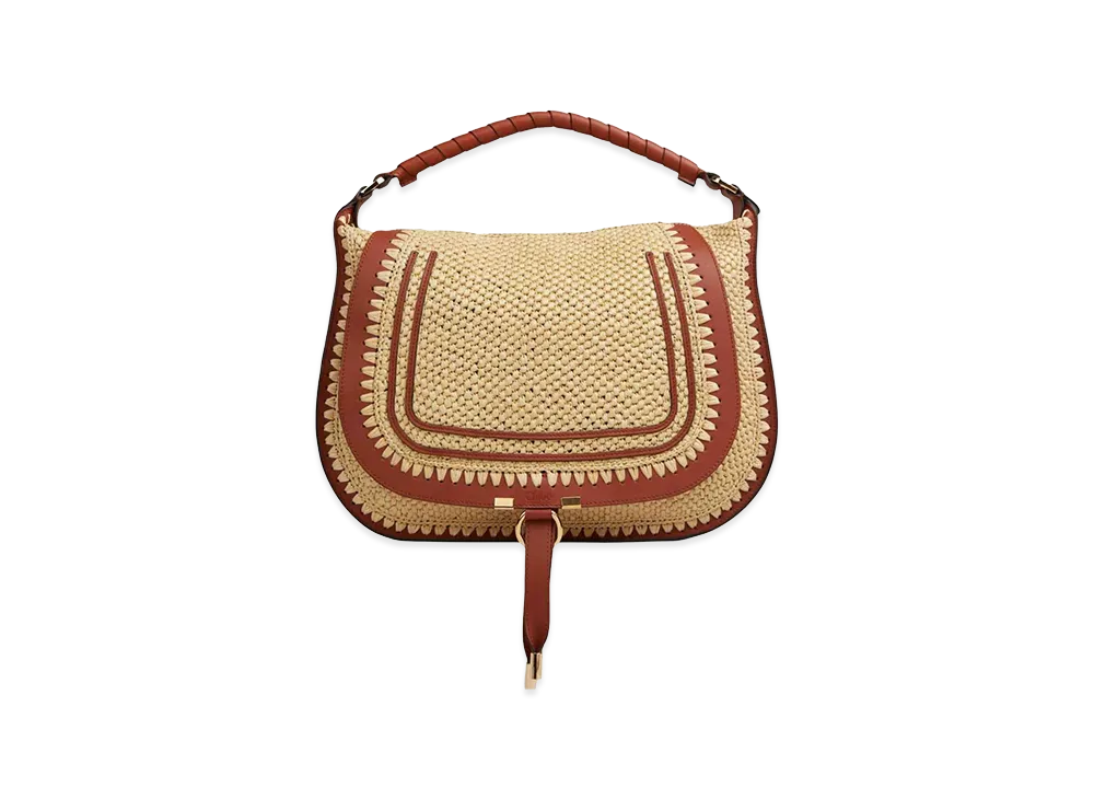 Chloe Women's Raffia Marcie Handbag "Beige"