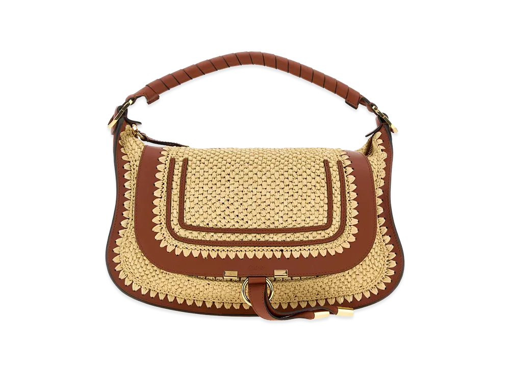 Chloe Women's Raffia Small Marcie Handbag "Beige"