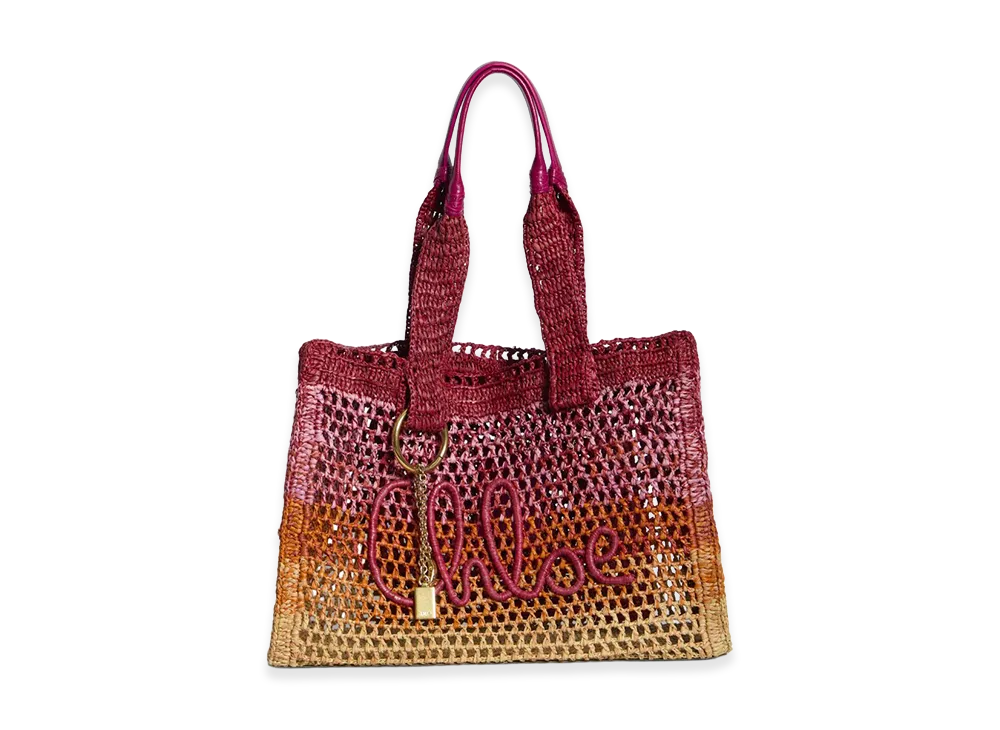 Chloe Women's Raffia East-West Summer Banana Shopping Bag "Multicolor"