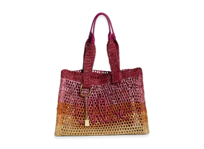 Chloe Women's Raffia East-West Summer Banana Shopping Bag "Multicolor"