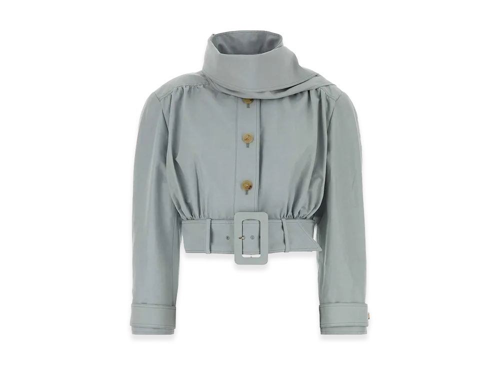 Chloe Women's Linen Blend Jacket "Light Grey"