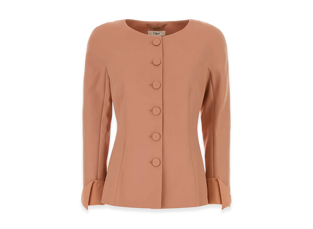 Chloe Women's Wool Blazer "Antiqued Pink"