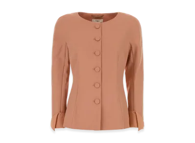 Chloe Women's Wool Blazer "Antiqued Pink"