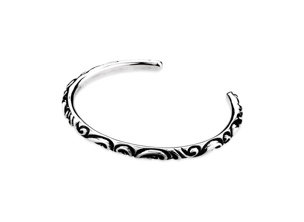 Chrome Hearts Scroll Band Bangle "Silver"