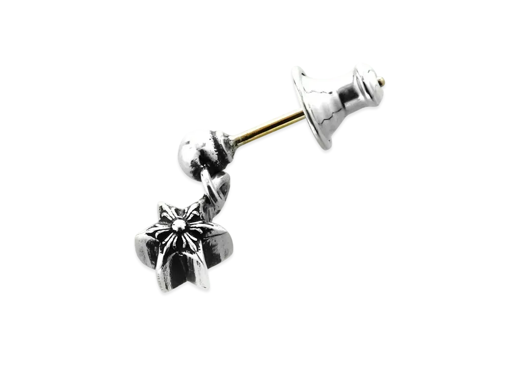 Chrome Hearts Tiny Star Drop Earrings "Silver"