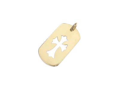 Chrome Hearts 22K Large Cut Out Cross Dog Tag "Yellow Gold"