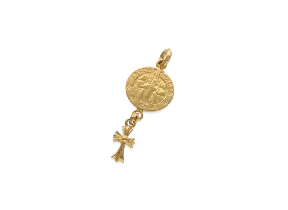 Chrome Hearts 22K Angel Medal W Baby Fat Charm "Yellow Gold"