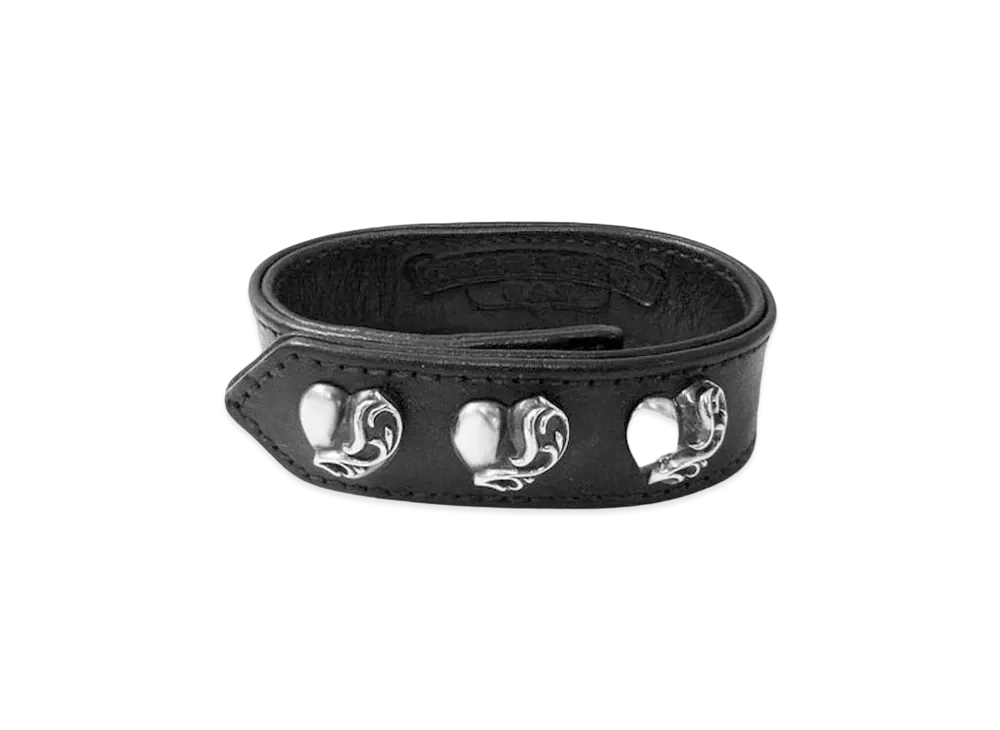 Chrome Hearts 3 Button 2 Snap Bracelet Heart "Black"
