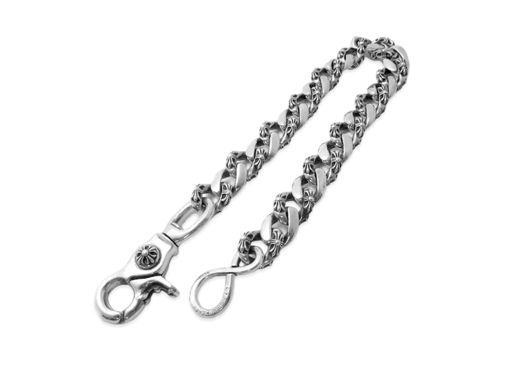 Chrome Hearts Fancy Link Chain 1 Clip Wallet Chain Short "Silver"