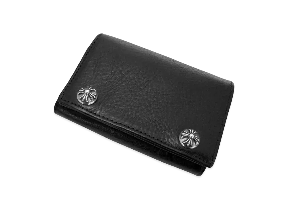 Chrome Hearts 3 Fold Leather Wallet "Black"