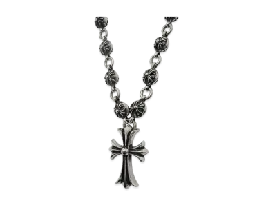 Chrome Hearts # 1 Cross Ball Necklace / CH Cross 50cm "Silver"