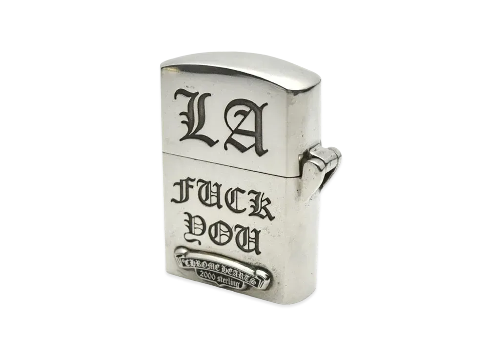 Chrome Hearts Zippo Lighter V7 CH Cross / La Fuck You "Silver"