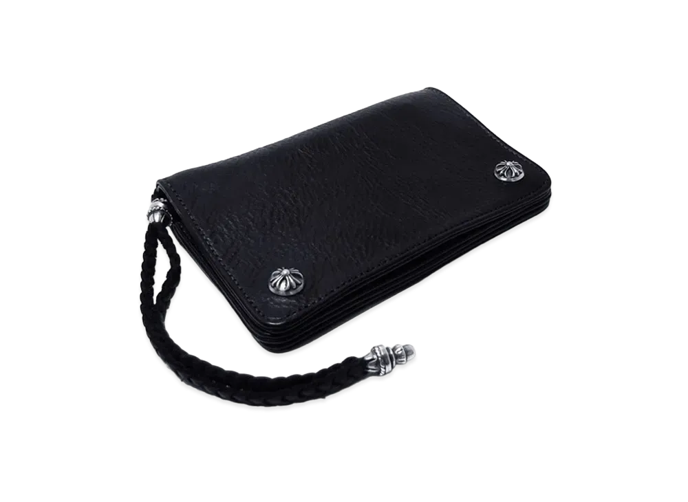 Chrome Hearts 2 Zipper Leather Wallet (with Strap) "Black"