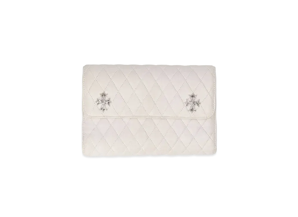 Chrome Hearts 3SNP #4 Wave Quilting Leather Wallet "White"