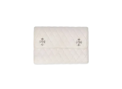 Chrome Hearts 3SNP #4 Wave Quilting Leather Wallet "White"