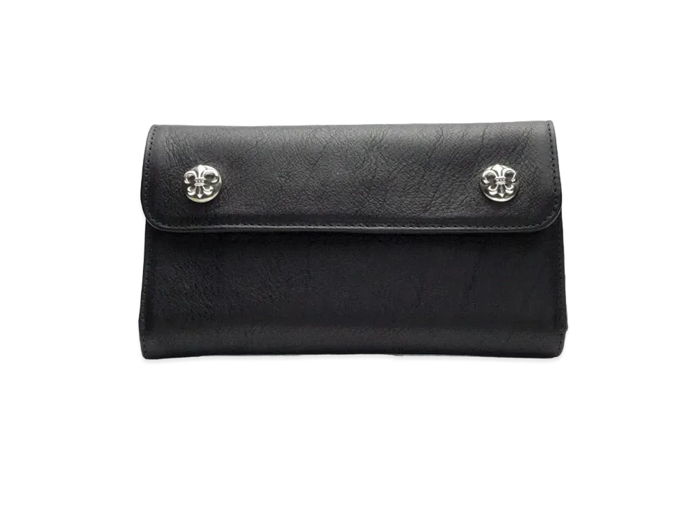 Chrome Hearts Wave Wallet Leather / BSF Button "Black"