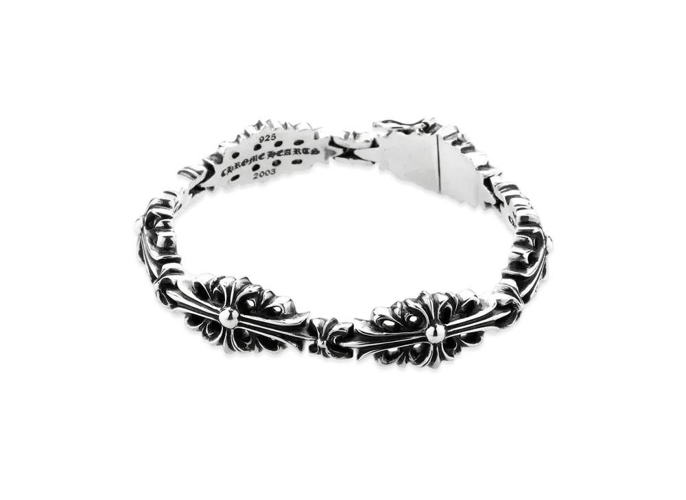 Chrome Hearts Floral Cross Link Bracelet "Silver"