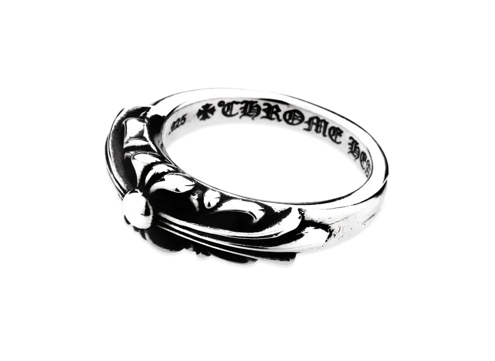Chrome Hearts Baby Classic Ring W / Floral Cross "Silver"