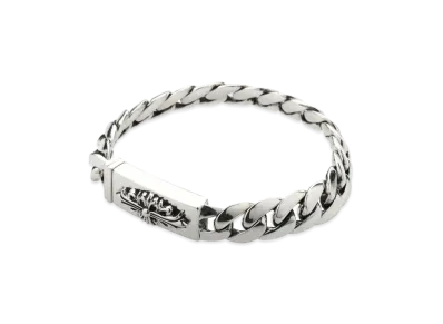 Chrome Hearts Baby ID Bracelet W / Floral Cross W / Classic Link BID BABY-Floral Cross W / Classic Link "Silver"