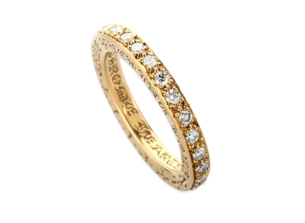 クロムハーツ 22K TFLバンド リング w/ ダイヤモンド (CH仕様) 22K "ゴールド"