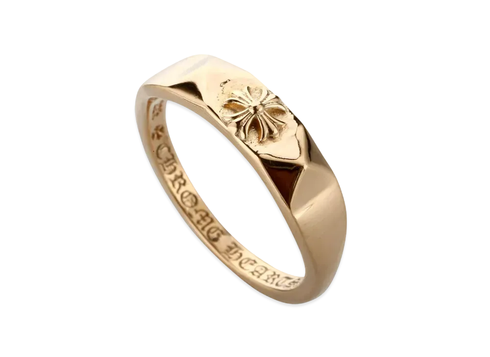 Chrome Hearts 22K Bubble Gum Pyramid CH Plus Ring "Yellow Gold"