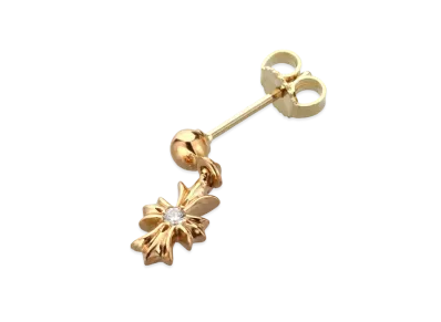 Chrome Hearts 22K Tiny E Ch Plus Stud Earrings W / Diamond (1.8 mm x 2 Stones) 22k "Gold"