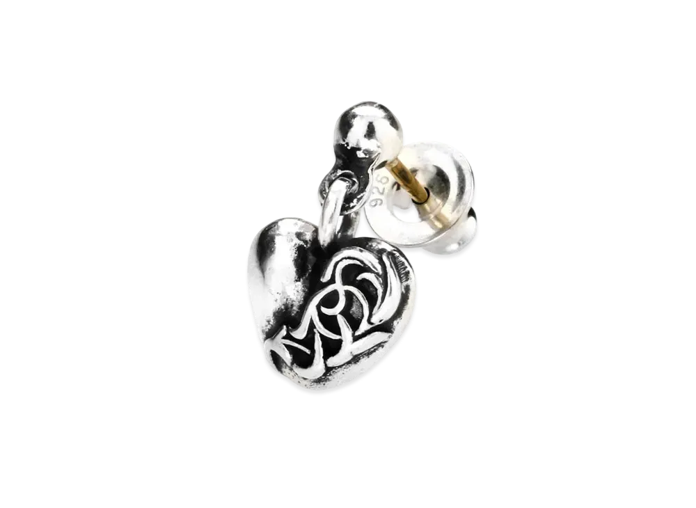 Chrome Hearts Drop Heart Drop Heart Earrings "Silver"