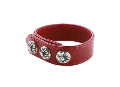Chrome Hearts 3 Button 2 Snap Bracelet Cross "Red"