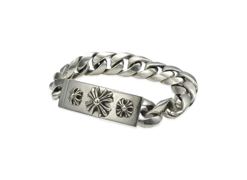 Chrome Hearts ID Bracelet W / 3 Cross W / Classic Link ID-3 CROSS W / Classic Link "Silver"