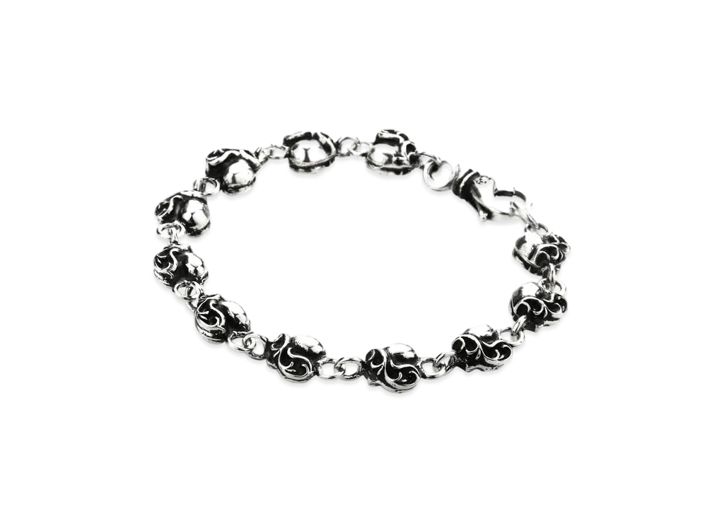 Chrome Hearts Stack Heart Charm Bracelet "Silver"