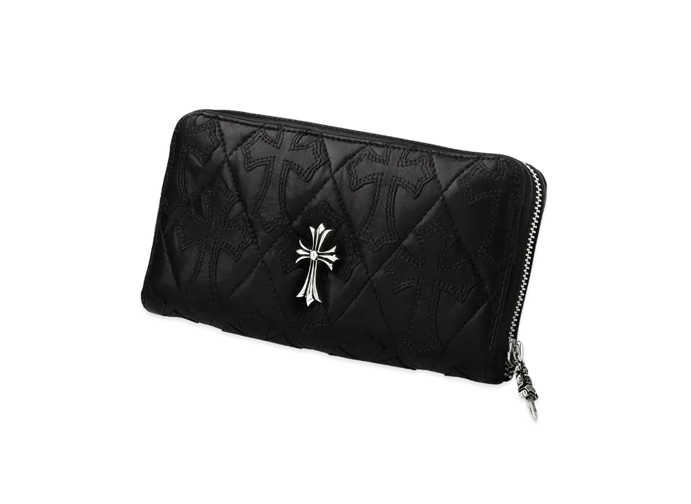 Chrome Hearts REC F Zip Wallet # 2 Cemetary Kilded W / Small CH Cross "Black"
