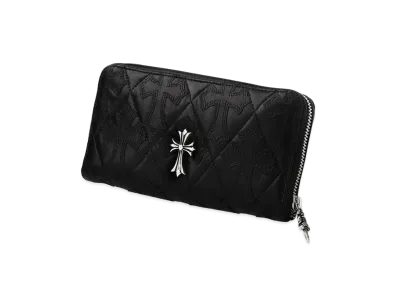 Chrome Hearts REC F Zip Wallet # 2 Cemetary Kilded W / Small CH Cross "Black"