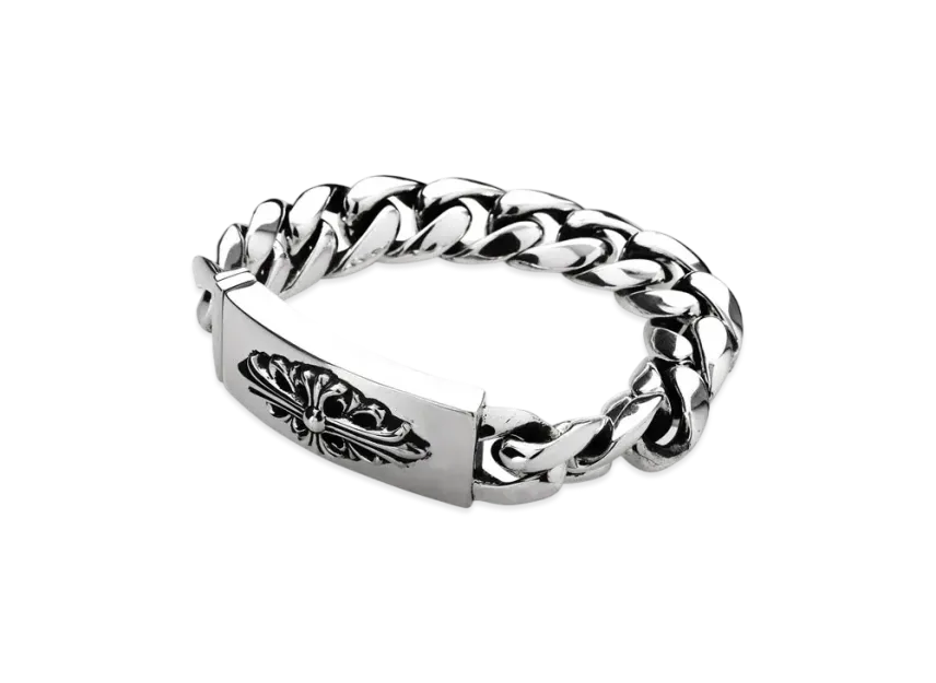 Chrome Hearts ID Floral Cross Bracelet Chrome Hearts ID Floral Cross Bracelet