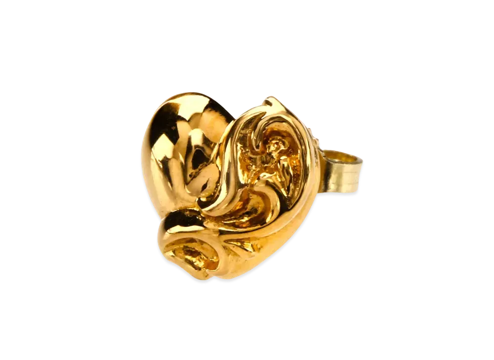 クロムハーツ 22K ハートスタッド ピアス "ゴールド"