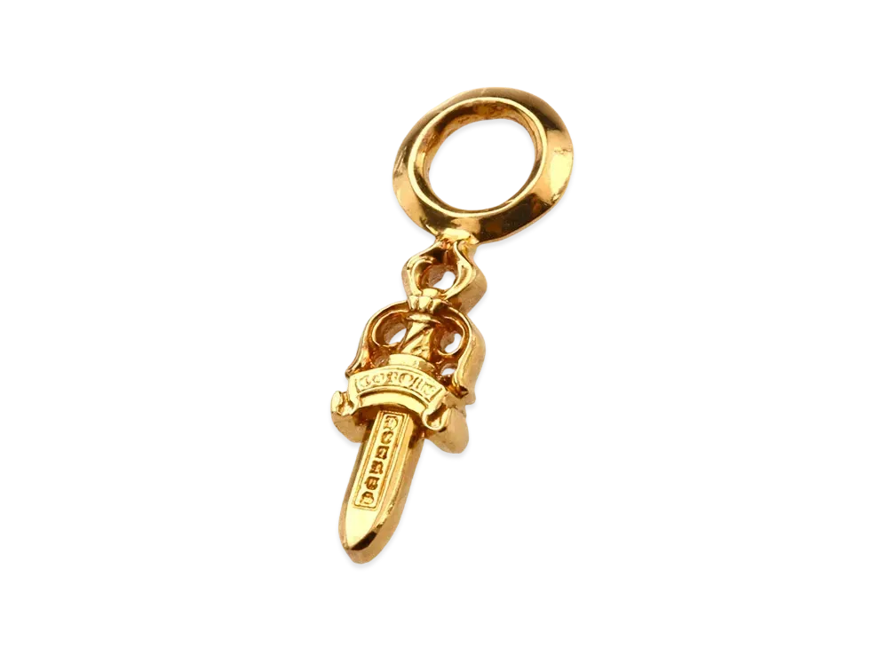 Chrome Hearts 22K #A Stack Charm Dagger "Gold"