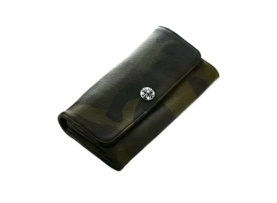 Chrome Hearts Judie Wallet Camouflage W / Cross Button Magnet Type "Black"
