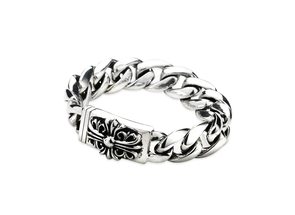 Chrome Hearts Classic Link Chain Bracelet / Key Pervical Clip S Size "Silver"