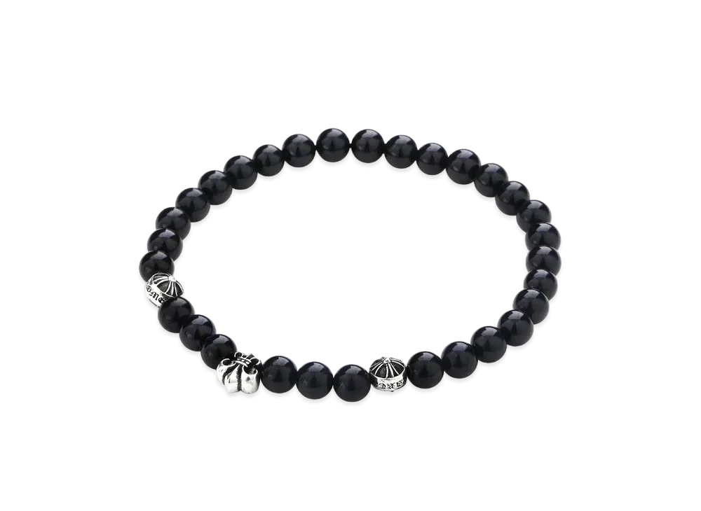 Chrome Hearts Beaded Bracelet 6mm V86 Tolmarine L Size "Black"