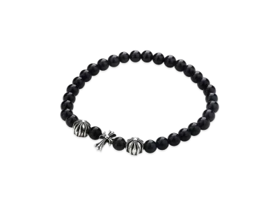 Chrome Hearts Beaded Bracelet 6mm V80 Tolmarine L Size "Black"