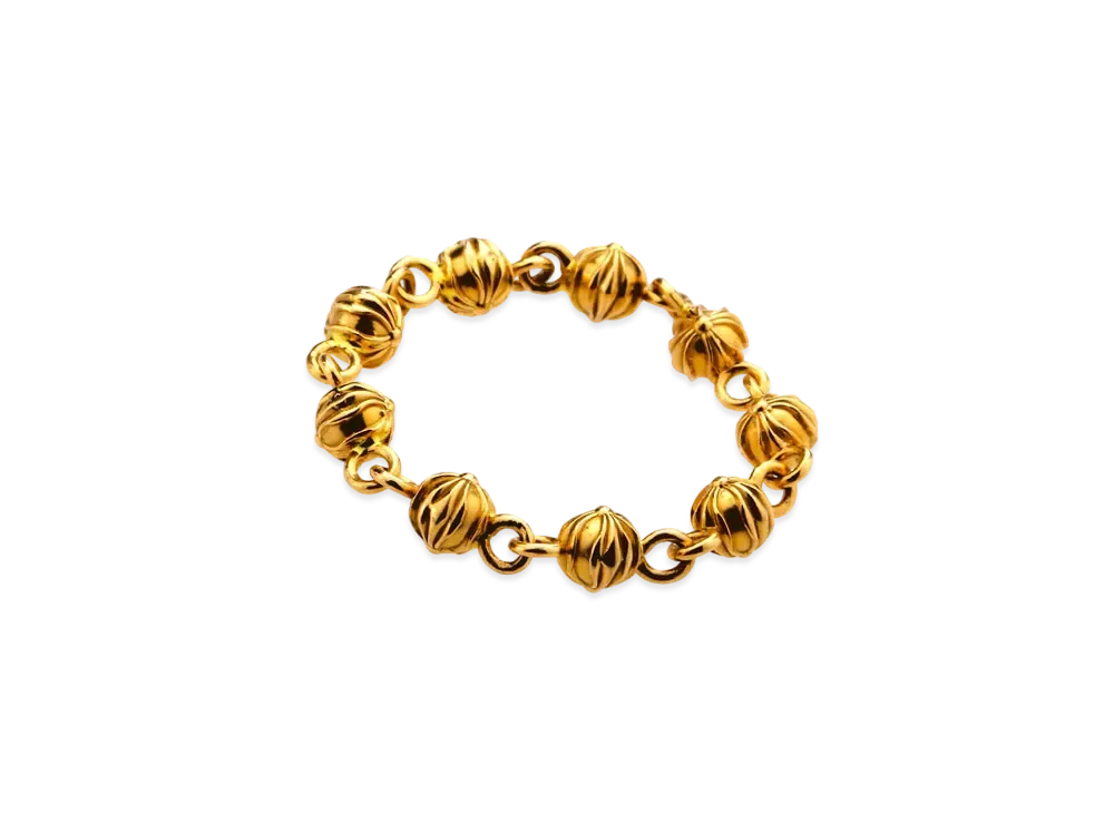 Chrome Hearts 22K Beads Chain Ring Tiny M "Gold"