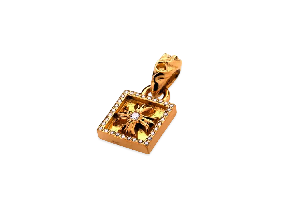 Chrome Hearts 22K Frame Do CH Plus Charm with Pave Diamond "Yellow Gold"