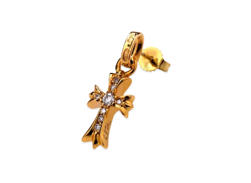 クロムハーツ 22K CH クロス ベビーファット ピアス w/ ダイヤモンド クロムハーツ 22K CH クロス ベビーファット ピアス w/ ダイヤモンド
