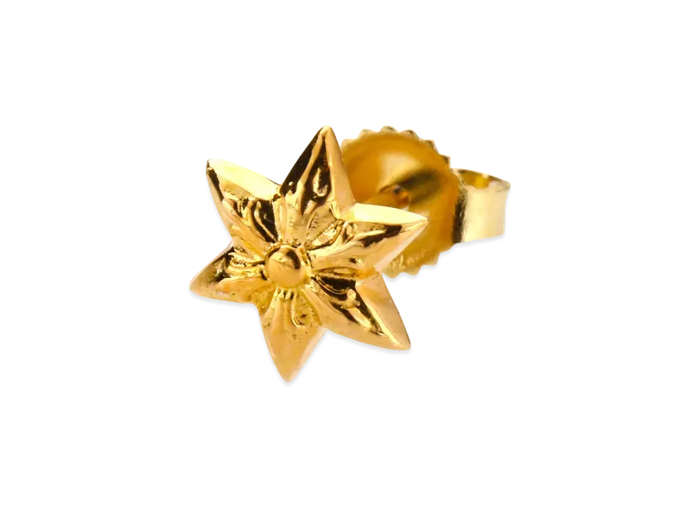 クロムハーツ 22K カットアウト スタースタッド ピアス "ゴールド"