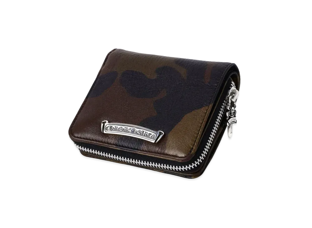 Chrome Hearts Square Zipville Wallet Leather "Camouflage"